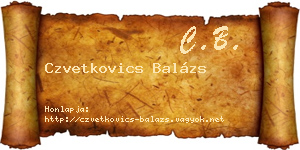 Czvetkovics Balázs névjegykártya