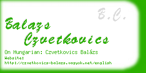 balazs czvetkovics business card
