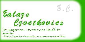 balazs czvetkovics business card